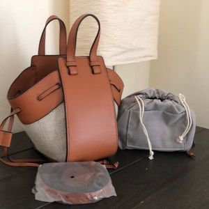 Loewe inspired Mini hammock bag in tan canvas bag